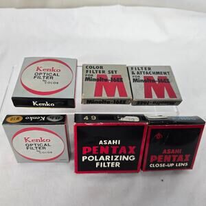 Optical Filter Bundle 2 Kenko / 2 Minolta-16EE / 2 Asahi Pentax All 6 New in Box